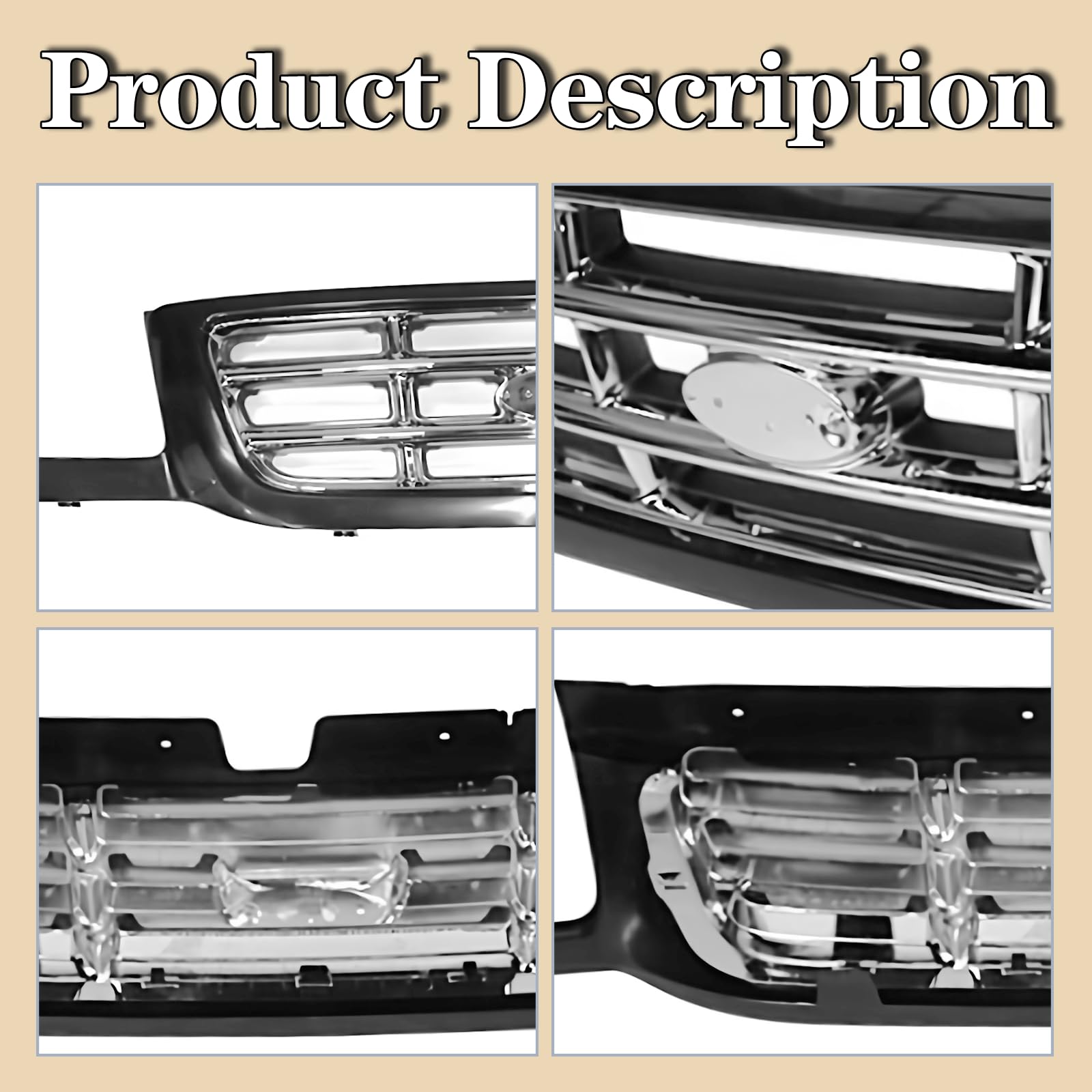 Amazon.com: CarPartsDepot Non-Primed Front Grille Raw Black Frame
